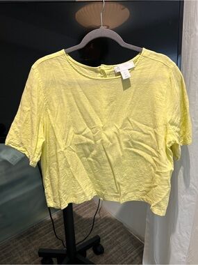 C&C California Lemon Yellow Short Sleeve Linen blouse